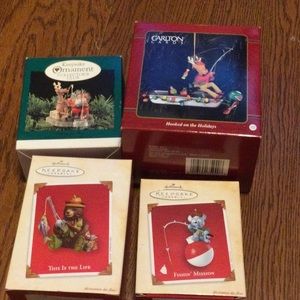 Bundle of 4 fishing ornaments